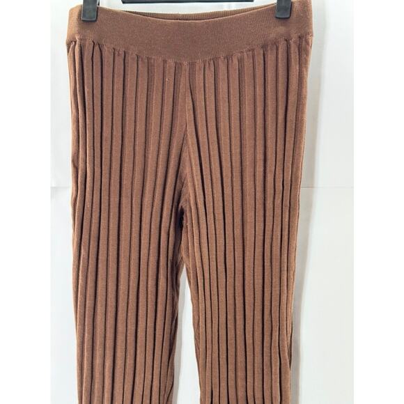 URBAN OUTFITTERS LIONESS Women's Brown Donna Rib Knit Flare-Leg Pull-On Pant SZM - Picture 3 of 7